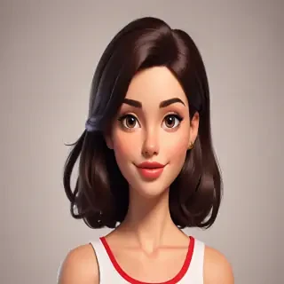 brunette cartoon character