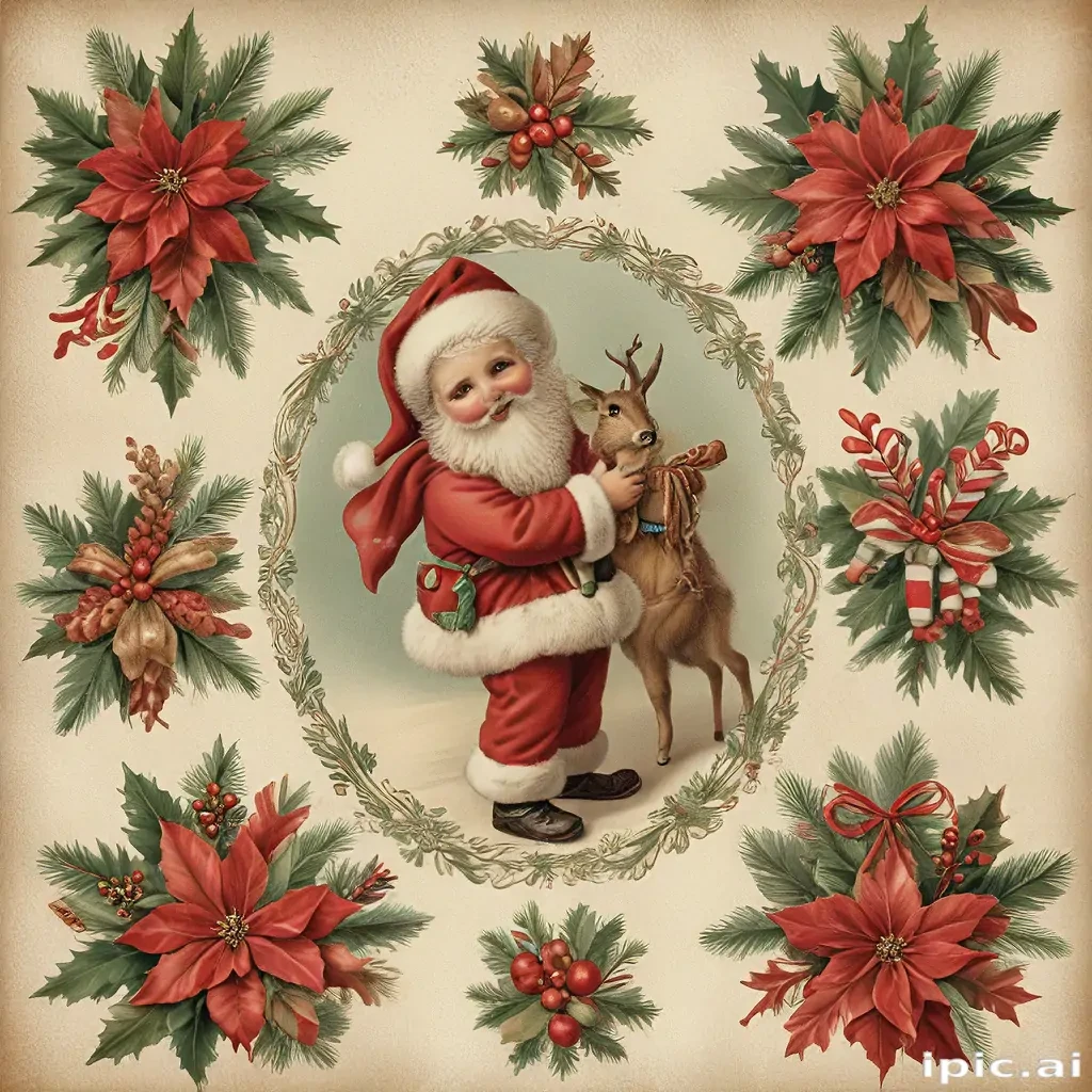 vintage christmas images to print