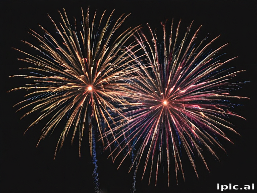 Brilliant Display of Colorful Fireworks Illuminating the Night Sky ...