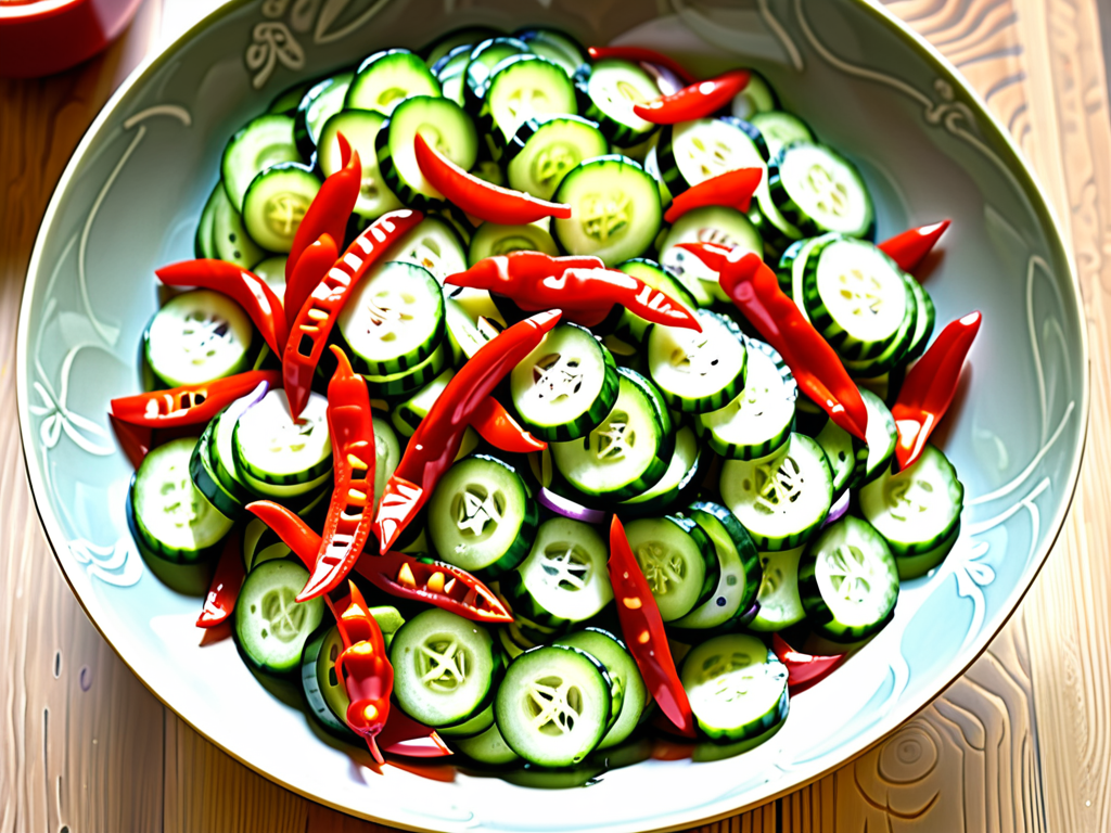 cucumber and red pepper salad