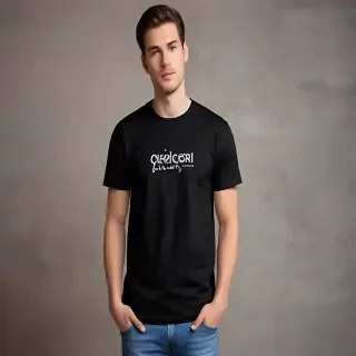 black tee mockup