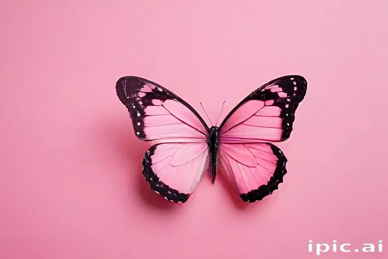 pink background butterfly
