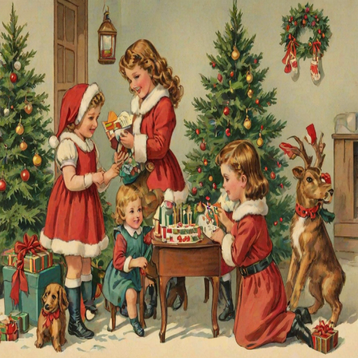 vintage christmas images to print