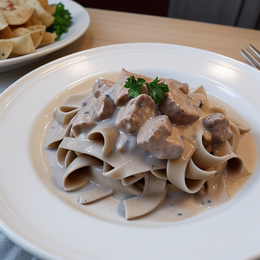 what is stroganoff served with