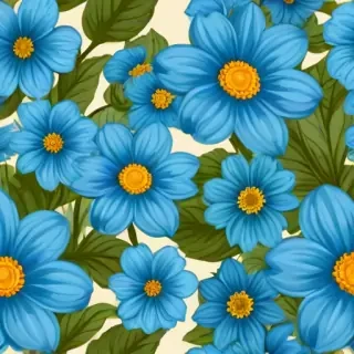 blue flowers clipart
