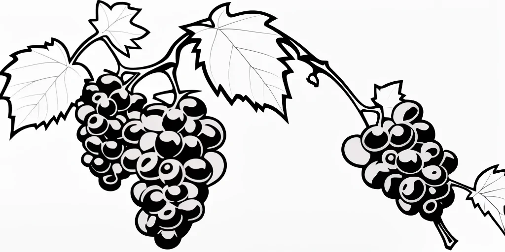 grapes clipart black and white