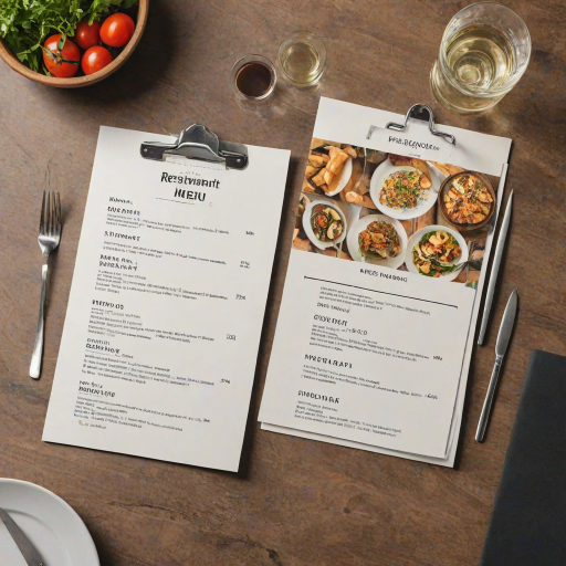 restaurant menu mockup