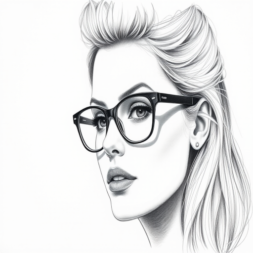 Beautiful Kristen Stewart, pencil sketch, portrait of beautiful woman 60s in glasses, hair style beatnik, outline, clear lines, fine lines, 8k