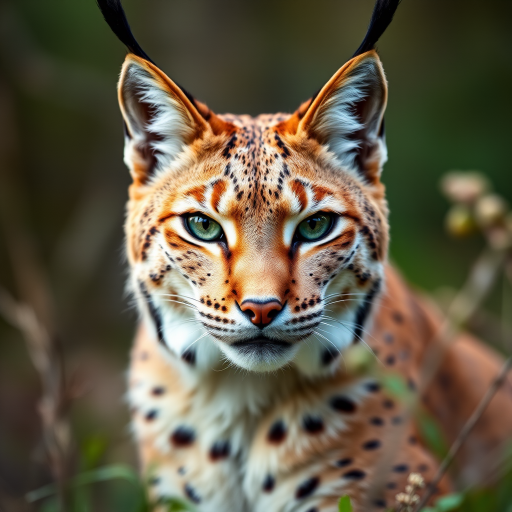 Capture a close-up of a lynx in its natural habitat with a shallow depth of field, using a Canon EOS 5D Mark IV, 85mm lens, f/1.8, ISO 400, at 1/250s, natural lighting to enhance detail and sharpness.