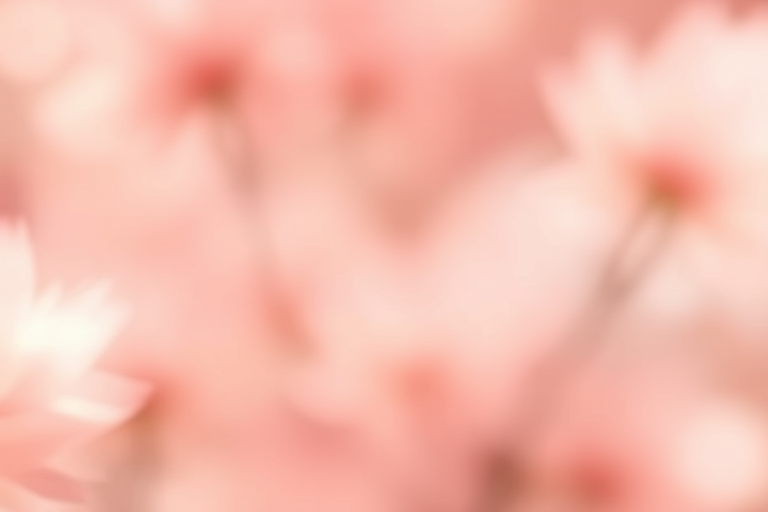 Create a soft-focus background with blurred bokeh effects in pastel pink and peach tones, using a Canon EOS R5, f/1.8 aperture, ISO 100, 50mm lens, and slight vignette for depth.