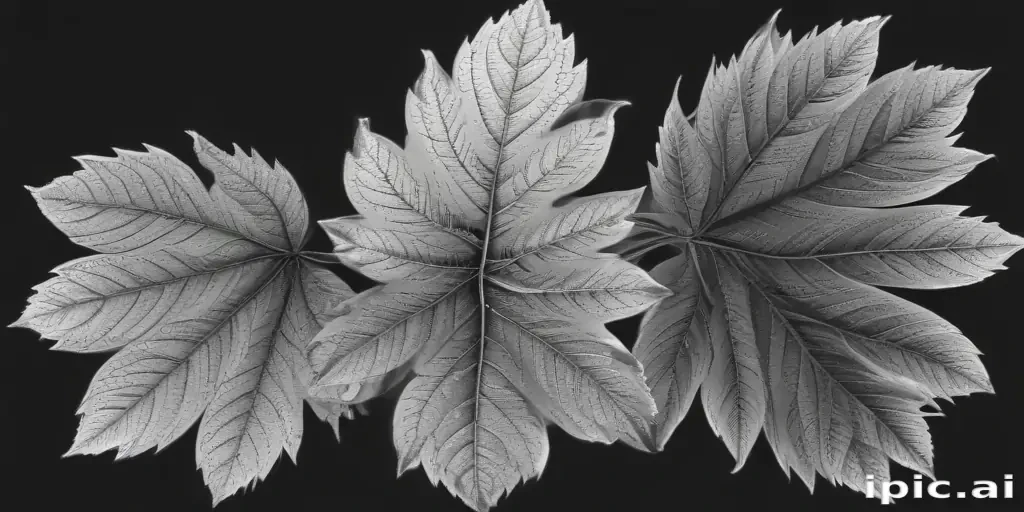 leaves clip art black and white