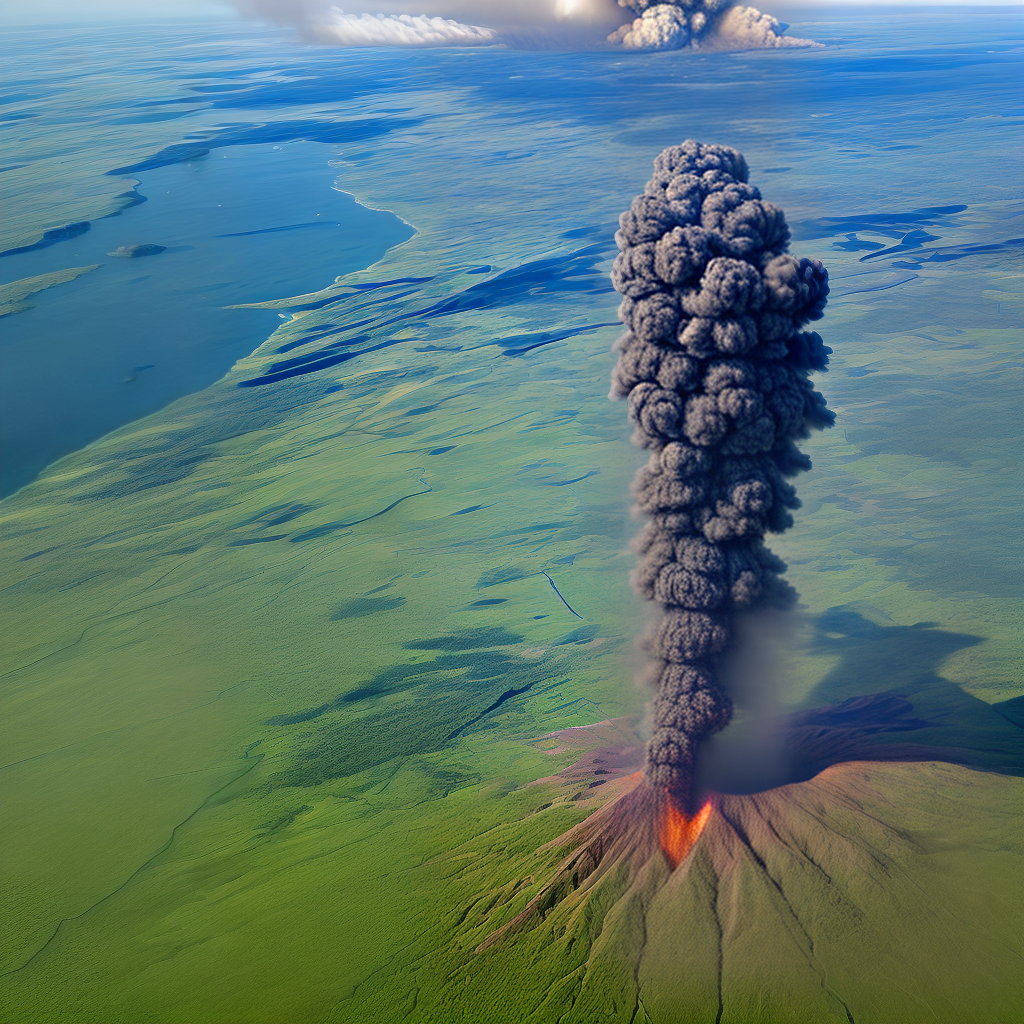 close up image of indonesian volcano erupting