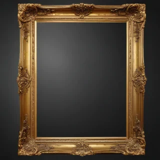 gold frame transparent