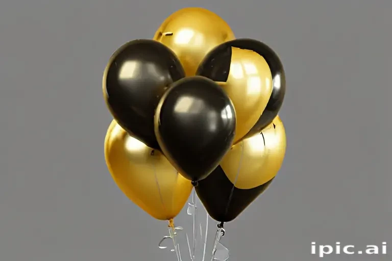 black and gold balloons png
