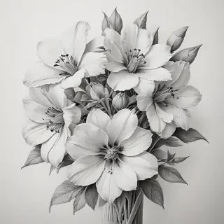 pencil drawing flowers