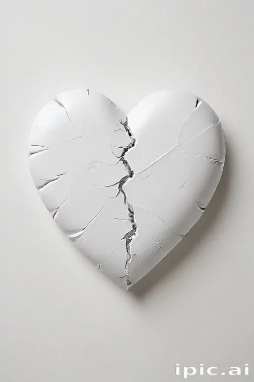white broken heart