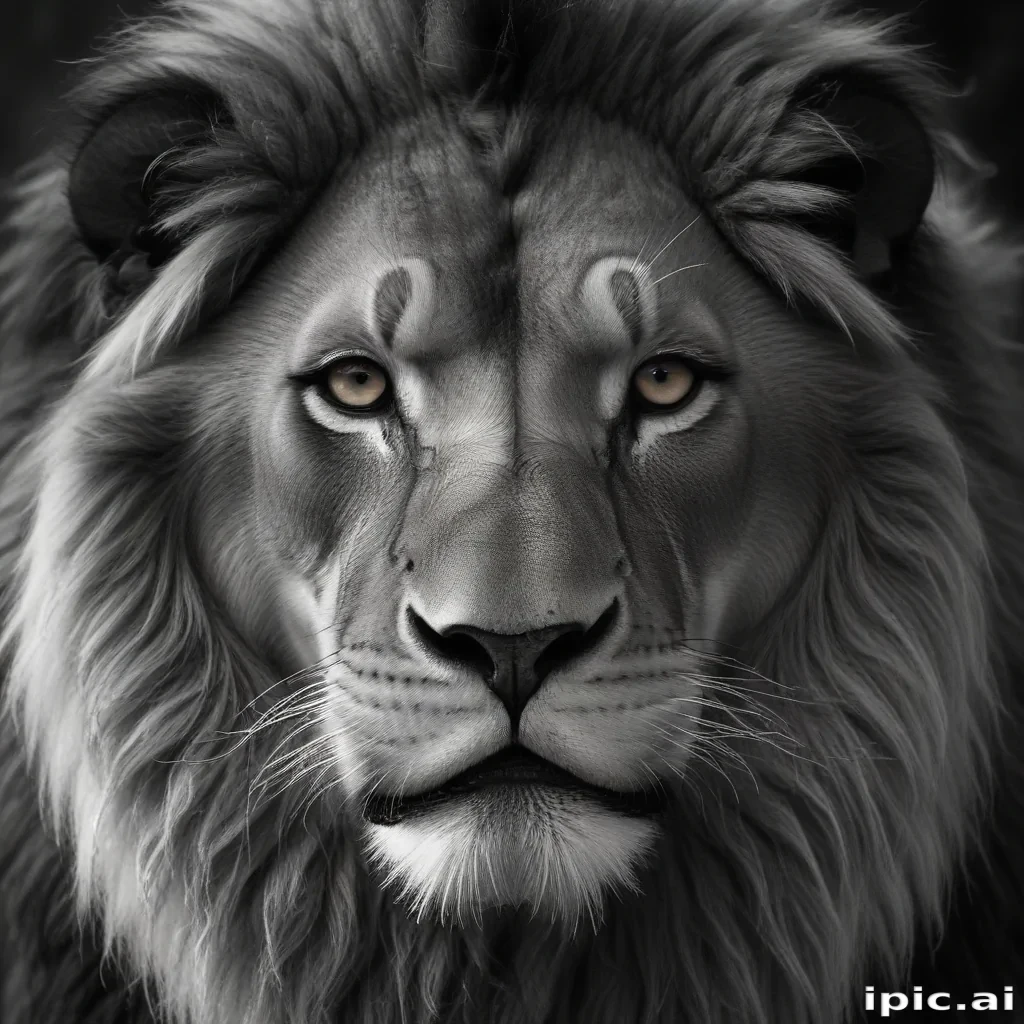 lion black and white pictures