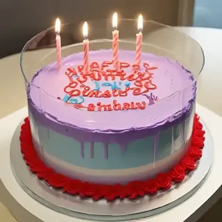 transparent birthday cake