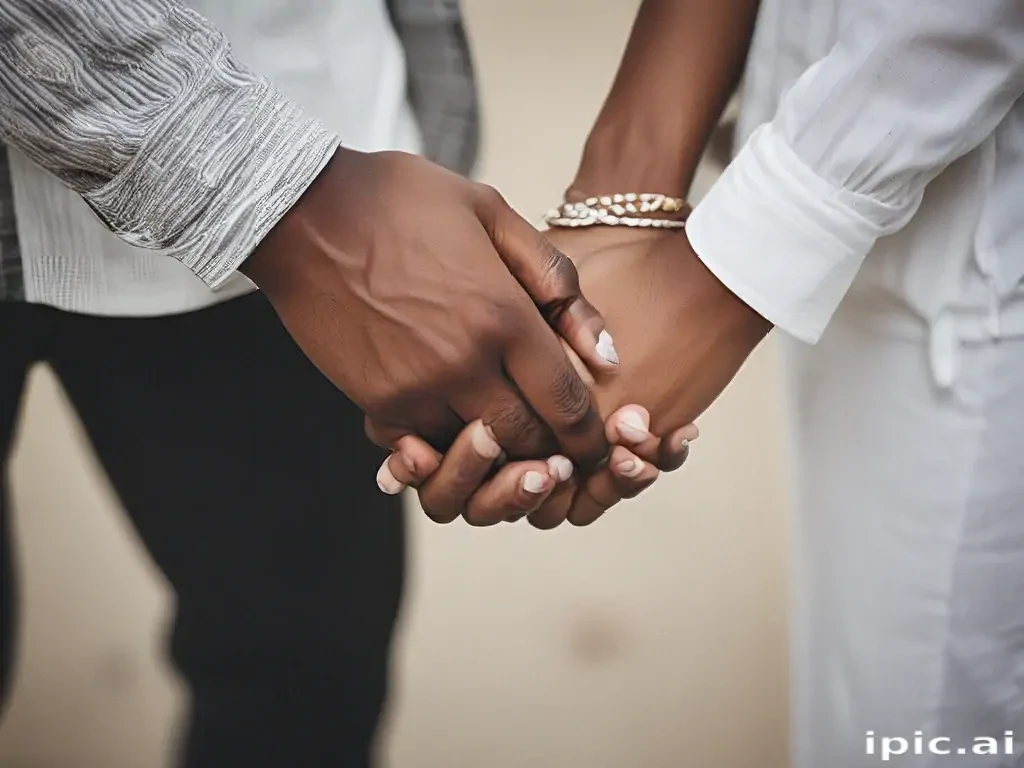 black couple holding hands