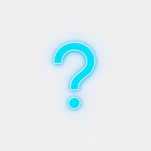Create a bright blue question mark symbol on a solid white background, shot with a Canon EOS R5 at f/8, ISO 100, and a 50mm lens, using a clean and minimalistic style.