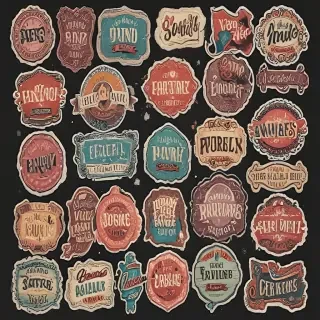 vintage stickers png