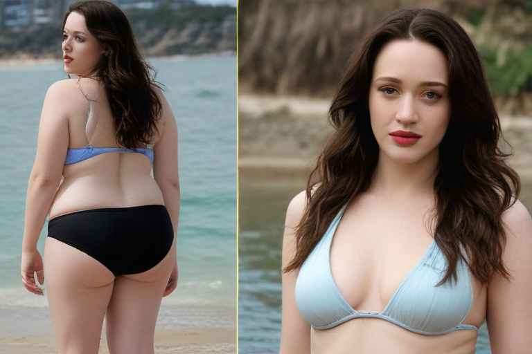 Kat dennings as tall and slightly chubby in bikini