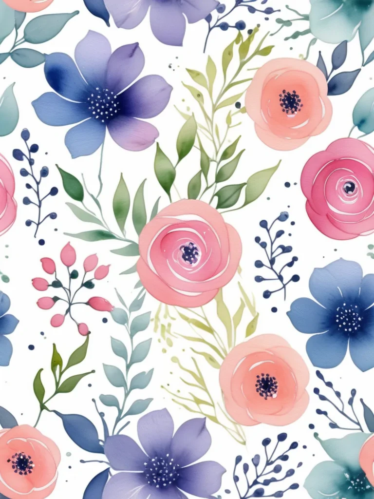 watercolor flowers background