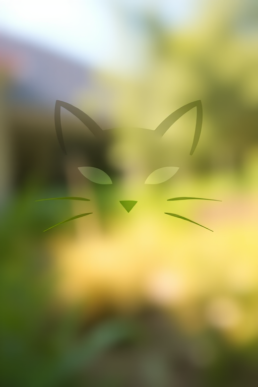 Generate a high-resolution image of a stylized cat logo with smooth curves and sharp lines, captured with a Canon EOS R5, 50mm lens, f/1.8 aperture, ISO 100, in natural lighting for vibrant colors and clarity.