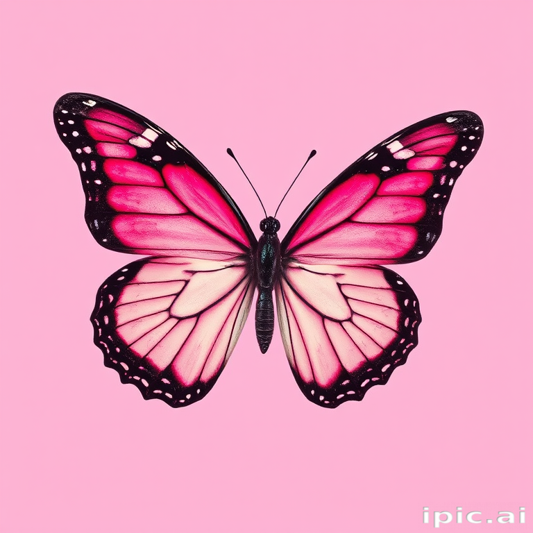 pink background butterfly