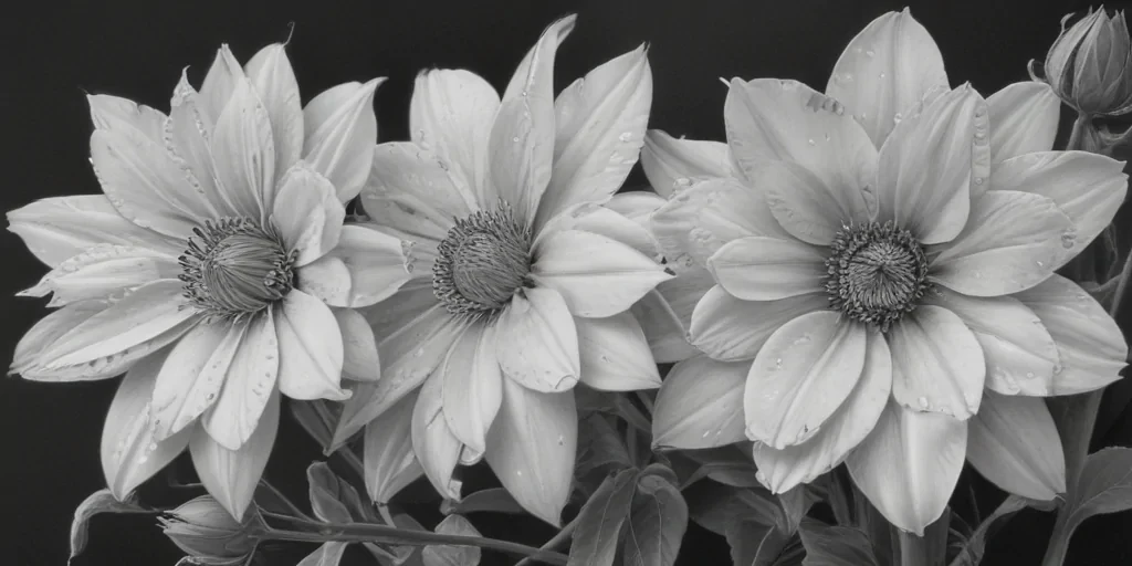 pencil drawn flowers