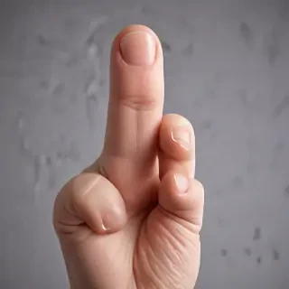 middle finger transparent
