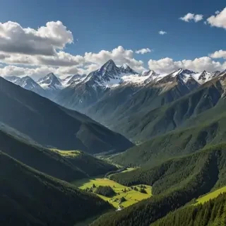 mountainous background