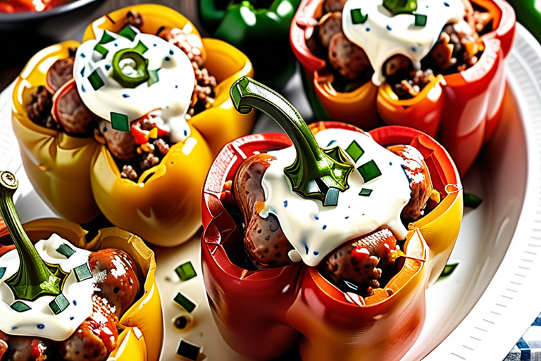 sausage stuffed peppers with cream cheese