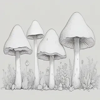 mushroom line art