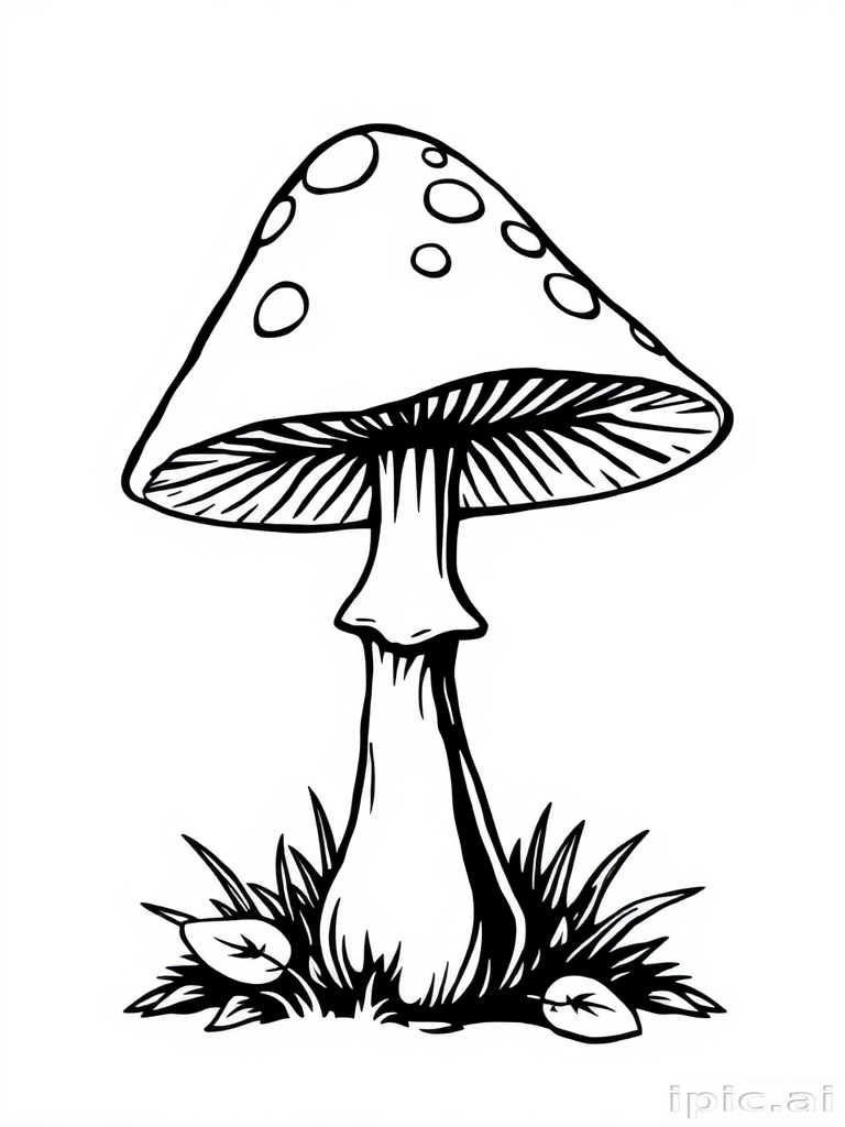 mushroom clip art black and white