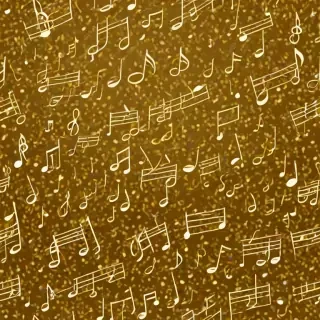 gold music notes