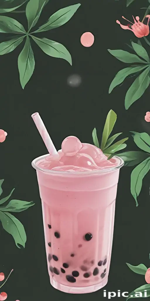 aesthetic boba tea background