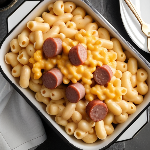 smoked sausage and mac n cheese