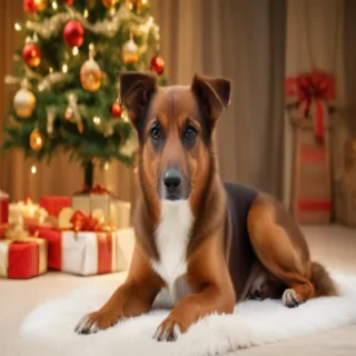 dog christmas background