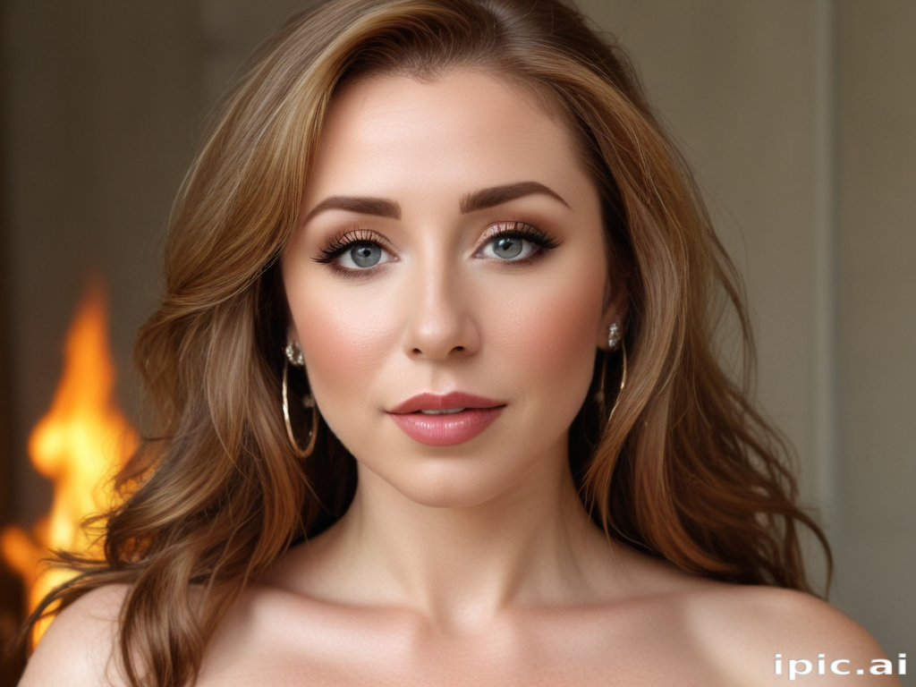 Captivating Portrait of a Young Woman with Striking Features and Warm ...