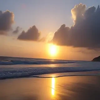 sun set on beach