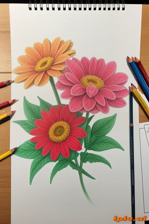 color drawing flowers