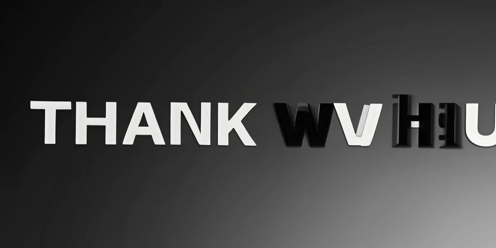 thank you black and white