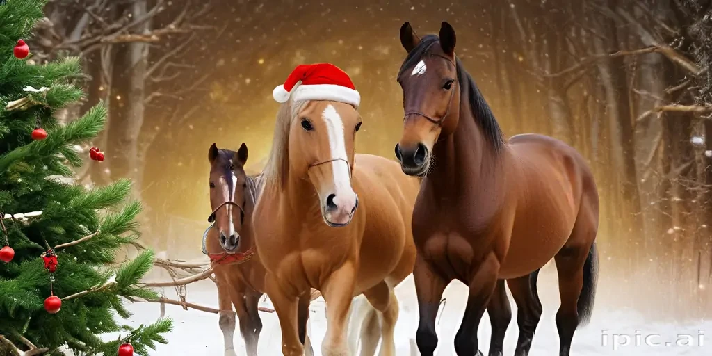 merry christmas images with horses
