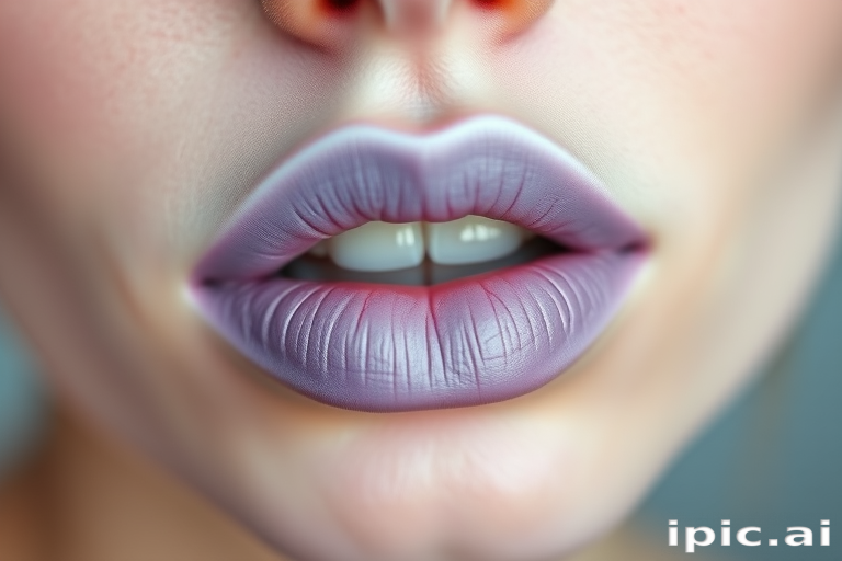 Matte lavender lips with a powdery finish, called "Lilac Dreams," offer a unique pastel hue and a soft, blurred effect for a dreamy look