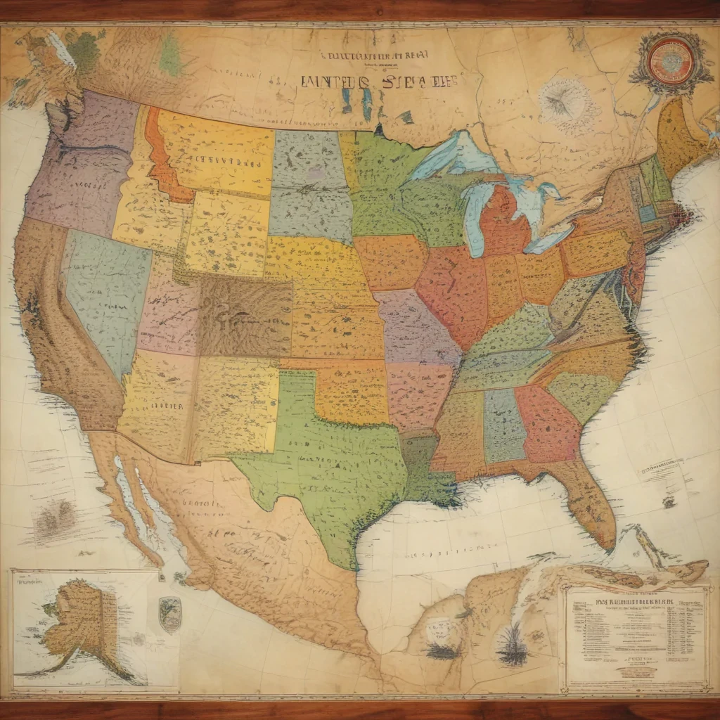 map of united states with states