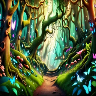 beautiful magical forest background