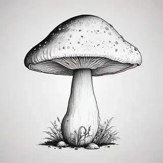mushroom clip art black and white