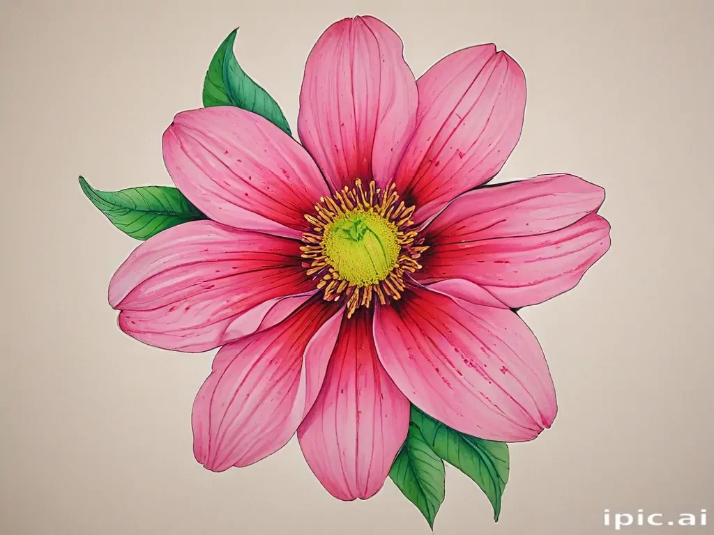 flower drawing with color