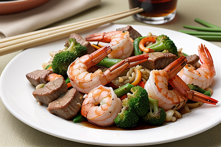 stir fry steak and shrimp